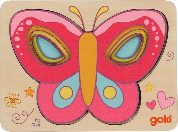 Schmetterling, Kinderpuzzle, Holzbrett, bunt, Muster