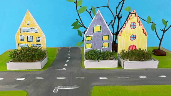 miniature Häuser, Modellhäuser, Holzmodell, Straßenmodell, Stadtlandschaft