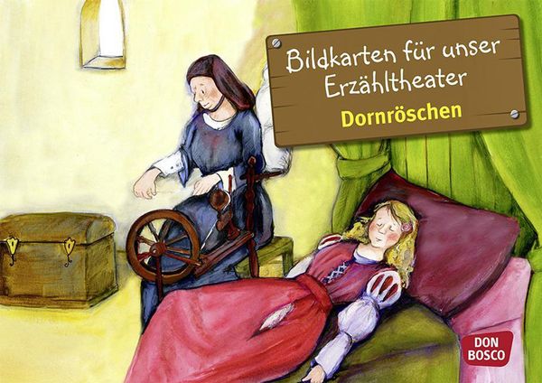 Spinnrad, Handwebstuhl, Frau, Patient im Bett, Don Bosco