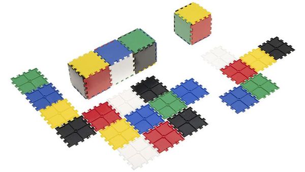 Puzzle Würfel, Verschluss-Steine, Farbblöcke, Konstruktionsspielzeug, Stapelkuben