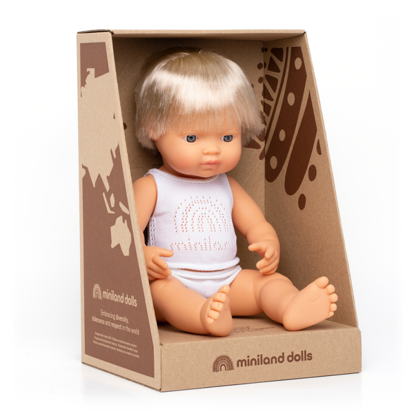 Puppe Junge mit Haaren, 38 cm Puppe Junge mit Haaren, 38 cm