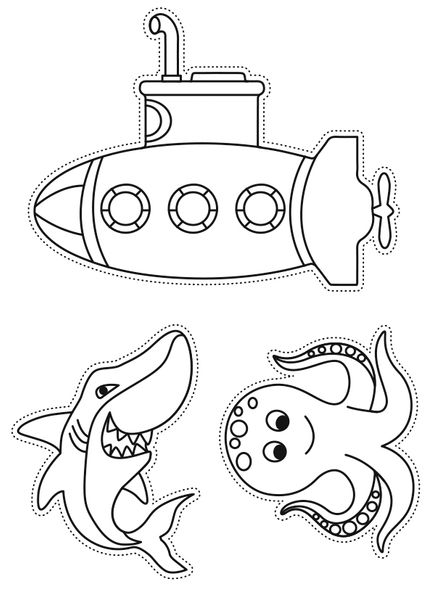 U-Boote, Hai, Tintenfisch, Kreisel, Unterwasser-Spielzeug