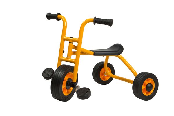 Puppenfahrzeug, Dreirad, Kinderfahrrad, Gummi-Reifen, Gelb