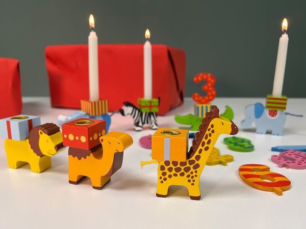 GOKI Geburtstagstierparade, Kerzenhalter-Set GOKI Geburtstagstierparade, Kerzenhalter-Set