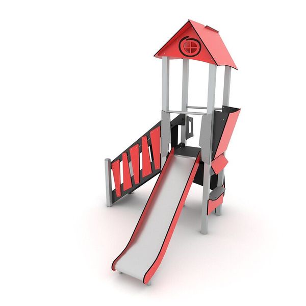 Spielplatz, Rutsche, Kinderspielgerät, Klettergerät, Holz/Kunststoff Spielturm