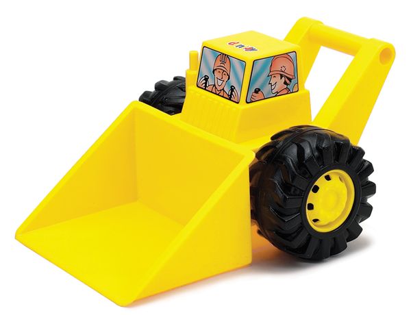 Gabelschaufel, Spielzeugbagger, Gelb, Gummi-Rad, Kleinstbau
