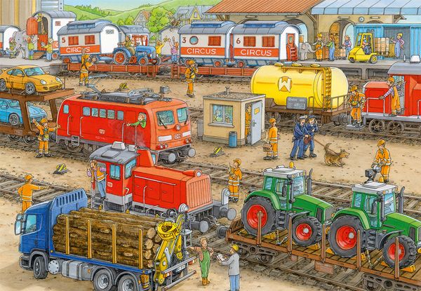 RAVENSBURGER Puzzle Trubel am Bahnhof, 2 x 24 Teile, ab 4 Jahre RAVENSBURGER Puzzle Trubel am Bahnhof, 2 x 24 Teile, ab 4 Jahre