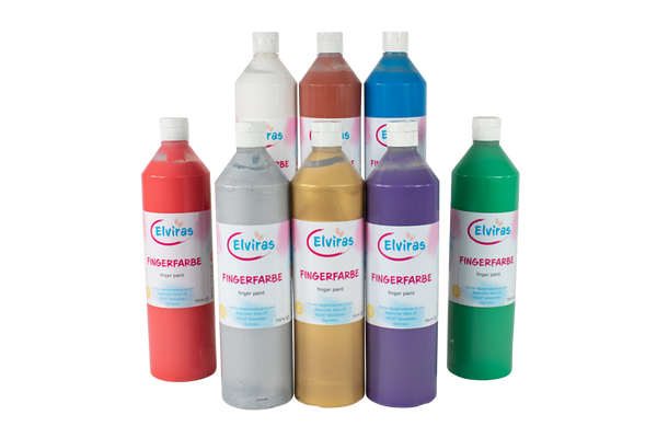 ELVIRAS Fingermalfarbe Herbst- & Winterfarben-Set, 8 x 750 ml