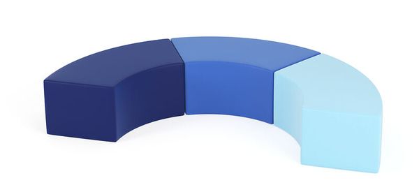KITAEINKAUF Sitzpouf Bogen, 3-teilig, Sitzhöhe & Farbkombination wählbar