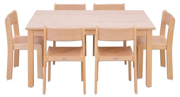 Tisch-Stuhl-Kombination Recto, Buche, Sitzhöhe 26 cm/ Tischhöhe 46 cm Tisch-Stuhl-Kombination Recto, Buche, Sitzhöhe 26 cm/ Tischhöhe 46 cm