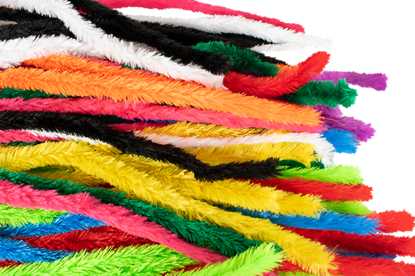 ELVIRAS Pfeifenputzer flauschig Mix, 120 cm lang, Ø 6 mm, farbig sortiert, 50 Stück