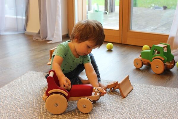 DYNAMIKO Holztraktor Ferdinand, Rot, ab 1,5 Jahre