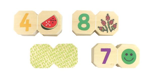 Dominext Obst & Gemüse, aus Holz, Zahlen 1-10, ab 4 Jahre