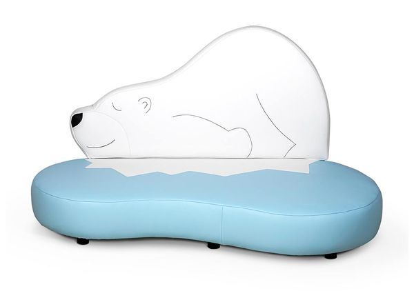 Kindersofa Eisbär, Sitzhöhe 25 cm