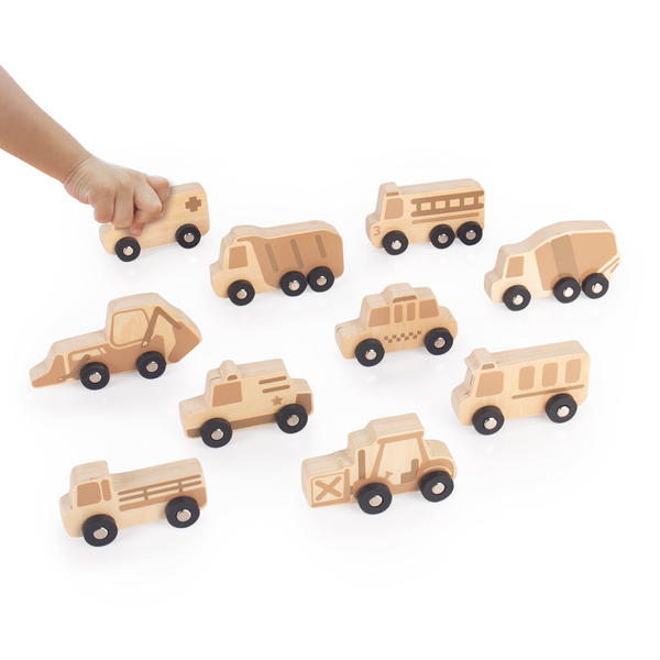 GUIDECRAFT Mini-Holz-Trucks, 10er Set, 10,2 x 3,5 x 6,4 cm, ab 2 Jahre GUIDECRAFT Mini-Holz-Trucks, 10er Set, 10,2 x 3,5 x 6,4 cm, ab 2 Jahre
