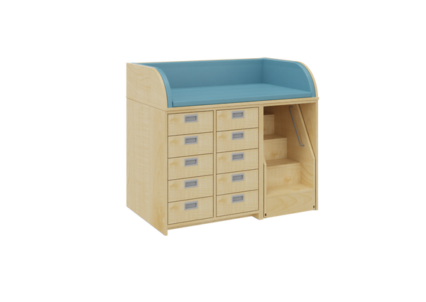 Wickelkommode mit 10 Schubladen, 125 cm breit 