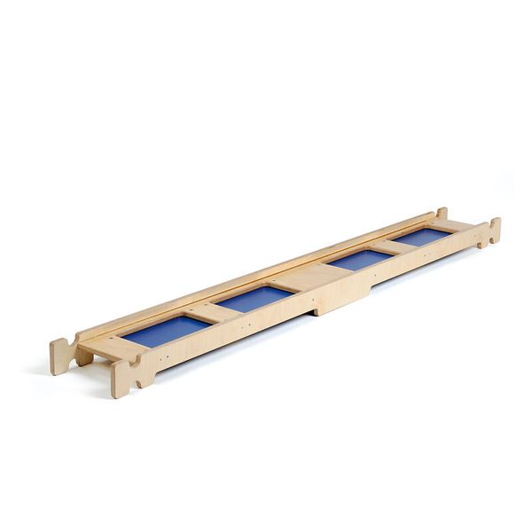 leiter, Holz, blaue Sprossen, Trittleiter, Rampe