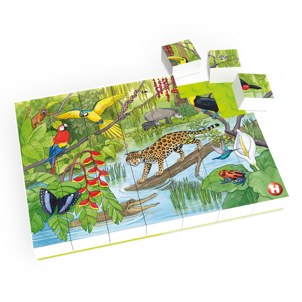 HUBELINO Puzzle Tierwelt im tropischen Regenwald (35-teilig), ab 4 Jahre