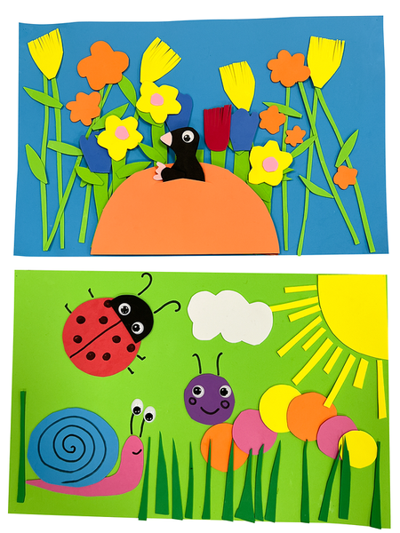 ELVIRAS Moosgummi Bastelset (4181 Teile) Grusskarte, Kunst, Grafiken, Moderne Kunst, Malerei