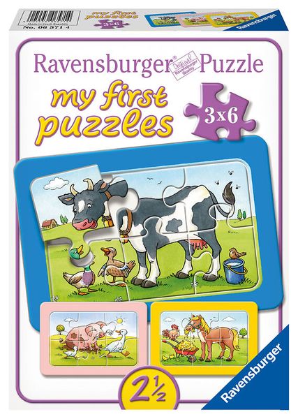 RAVENSBURGER my first puzzles: Gute Tierfreunde, 3 Kinderpuzzles mit 6 Teilen, ab 2,5 Jahre
