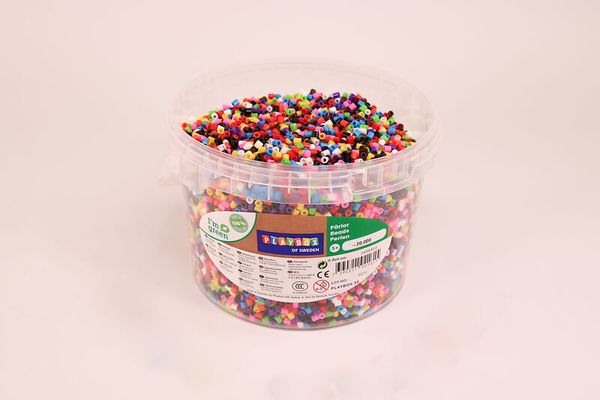 Bügelperlen im Eimer "I am green", 100% Zuckerrohr, 10 Farben, 20.000 Stück