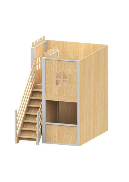 Hochbett, Stufenaufgang, Holz, Spielbett, Kinderbett