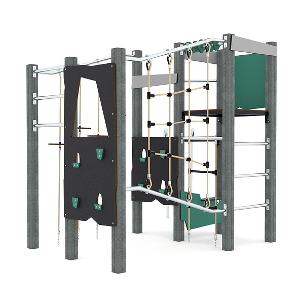 Klettergerüst, Kletterturm, Spielgerät, Outdoor-Spielgerät, Seilnetz
