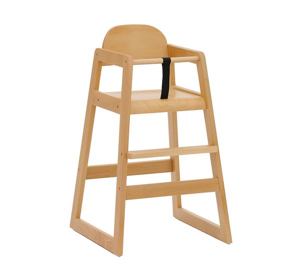 Holzhochstuhl, Kinderhochstuhl, Küche Esszimmer, natur Holz, Holzstuhl mit Rückenlehne