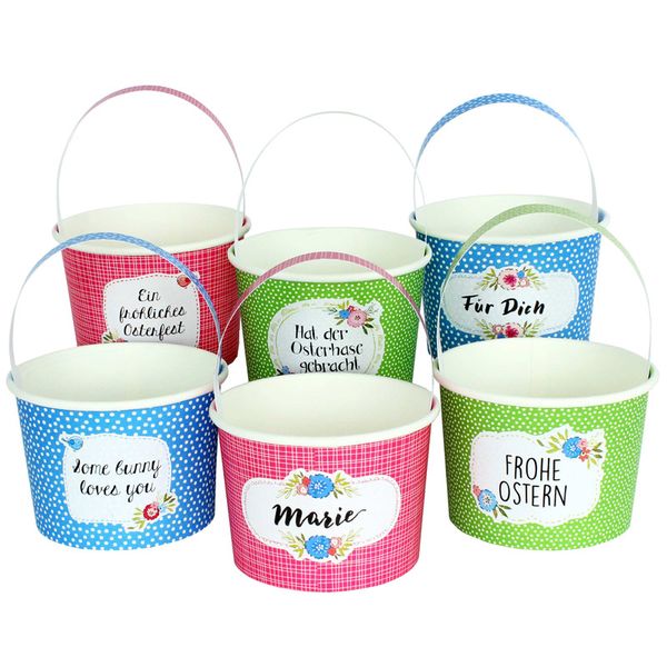 Ostereierkorb, Korb, Mini-Korb, Pastellfarben, Florales Muster