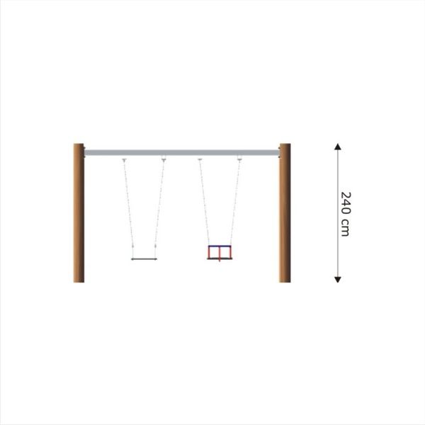 Schaukelset, Schaukel, Spielplatz, Outdoor-Spielgerät, Holzpfosten