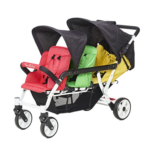 Kinderwage, Tandem-Combo, 4-Rad, Farbset, Schiebe-/Streeckwagen