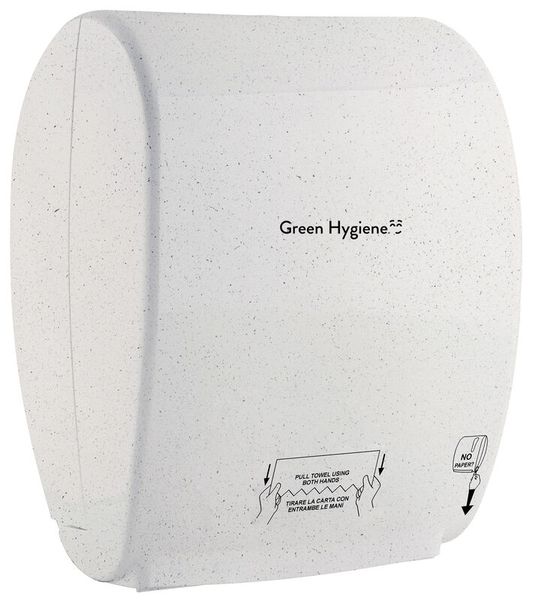 GREEN HYGIENE CO2-neutralisierter Autocut-Papierrollenspender, Dauerläufer - 25% Holzfaser & 50% recycelter Kunststoff GREEN HYGIENE CO2-neutralisierter Autocut-Papierrollenspender, Dauerläufer - 25% Holzfaser & 50% recycelter Kunststoff