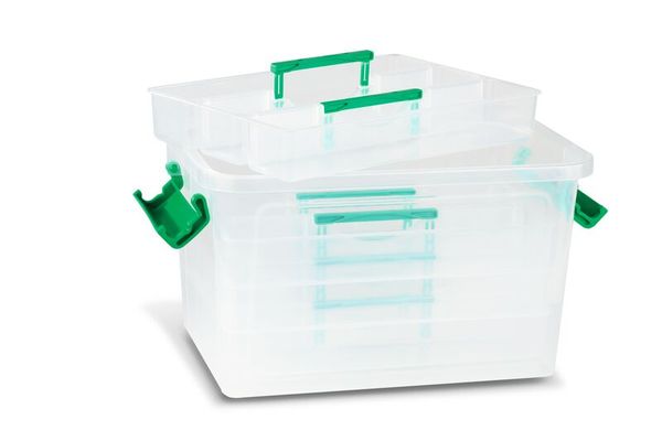 Aufbewahrungsbox, Transportbox, Kunststoffbox, Grünerverschluss, Kisten-Set