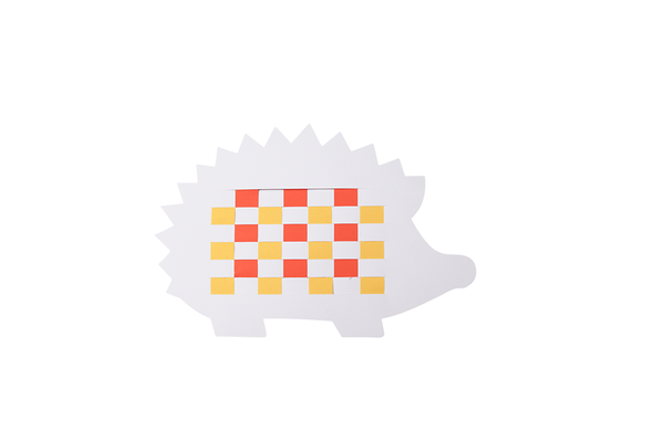 puzzle, spiky silhouette,  checkerboard, orange yellow pattern, white background