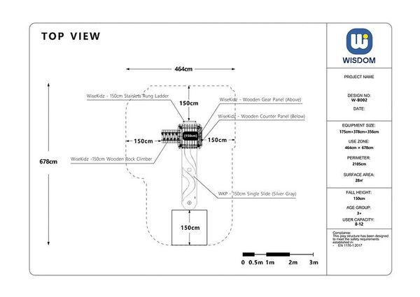 Überdachter Turm mit Rutsche