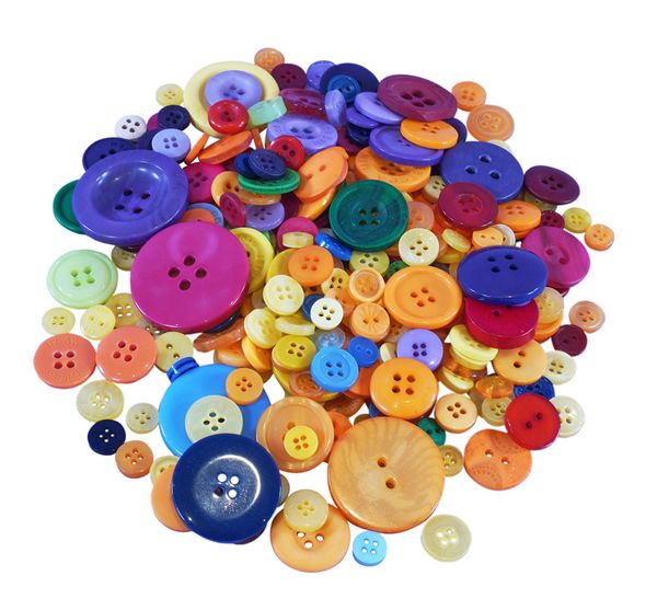 Knöpfe, Bunt, Sortiment, Kunststoff, Farben