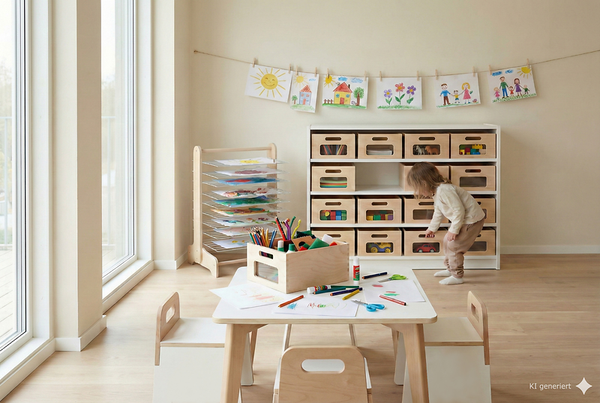 Materialschrank mit großen Kästen mit Sichtfenster, Varianten wählbar