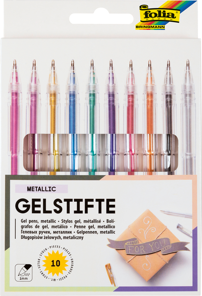 gelstifte, metallic, glitter, satz aus 10, bunte Tinte