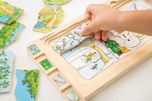 Lagen-Puzzle 4 Jahreszeiten, 36 Teile, Holz, ab 4 Jahre Lagen-Puzzle 4 Jahreszeiten, 36 Teile, Holz, ab 4 Jahre