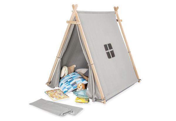 Kinderzelt, Tipi, Spielzelt, Holzrahmen, canvas
