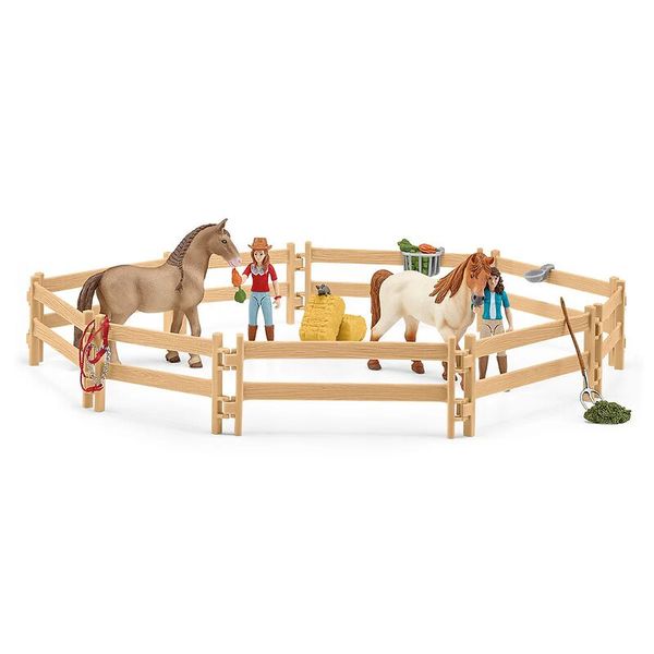 Pferdeunterstand, Spielzeugpferd, Miniaturfiguren, Zaunring, Reitplatz