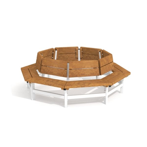 Holz, Holzbank, Rundbank, Sitzbank, Holzmetall