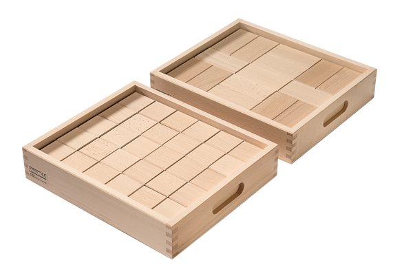 BRUDERHAUS DIAKONIE Holzbausteinwagen mit 230 Fröbelbausteinen, natur oder farbig wählbar (50 mm) BRUDERHAUS DIAKONIE Holzbausteinwagen mit 230 Fröbelbausteinen, natur oder farbig wählbar (50 mm)