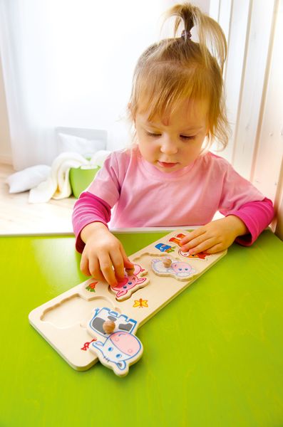 HABA Greifpuzzle Bauernhoftiere, 4 Teile, Holz, ab 1 Jahr