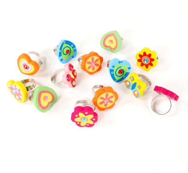 ring, kinderschmuck, blumenring, bunt, verstellbar