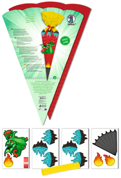 Geschwister-Schultüten-Bastelset Easy Line Drache, 41 cm, 1 Set Geschwister-Schultüten-Bastelset Easy Line Drache, 41 cm, 1 Set