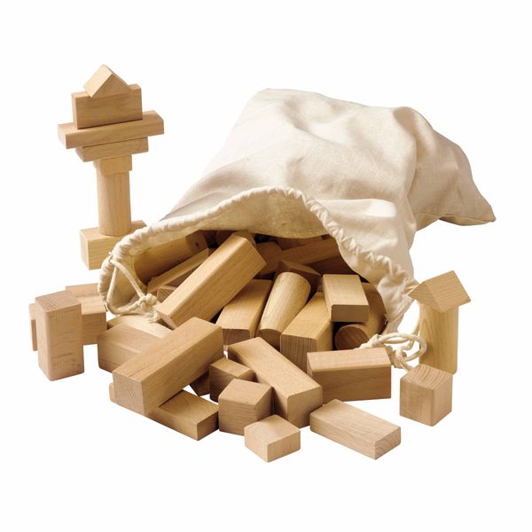 Holzspielzeug, 木製ブロック, Baukblocke, Naturholz, Holzklötze