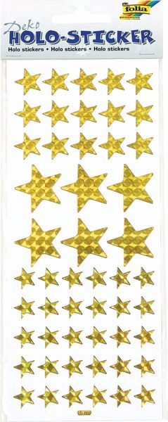 FOLIA Holografische Sticker, Sterne, 102 Stück