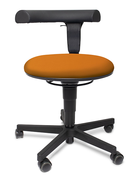  Bürostuhl, Kopfstütze, Stuhlrollen, Sitzhöhe verstellbar, Schwarz-Orange