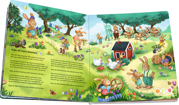 Kinderbuch, Osterhasen, Bilderbuch, Farbenfrohe Illustrationen, Frühlingsmotiv